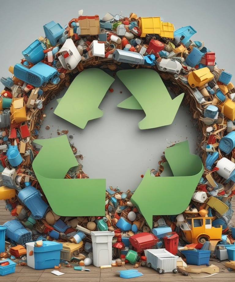 A person is pushing a large green waste bin with 'businesswaste.co.uk' and a phone number printed on the side. The bin has four wheels and is positioned in a dimly lit space with a wall of cinder blocks in the background.