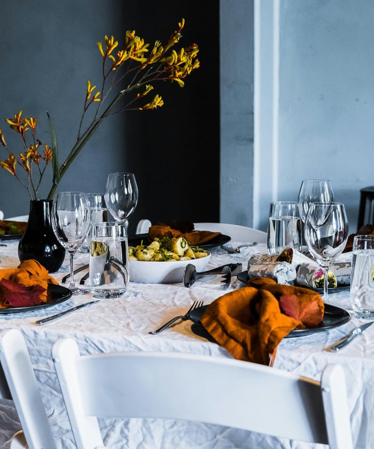 Table Decor and Catering Setup