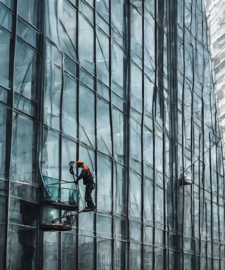 woman kneeling in front of front-load clothes washer inside laundry shop