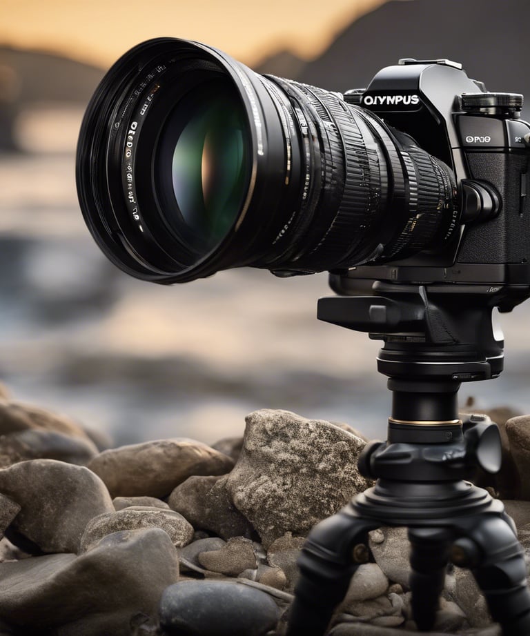 black DSLR camera