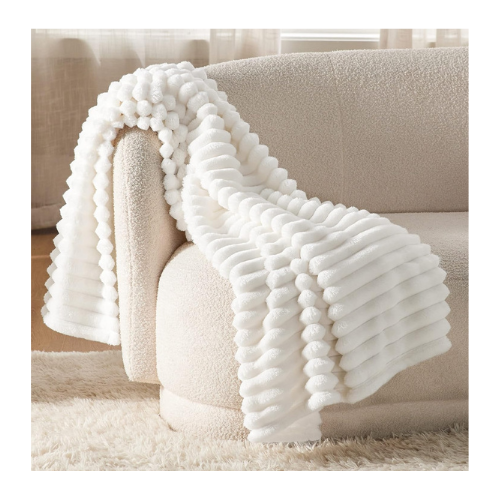 comfy white throw blanket for couch