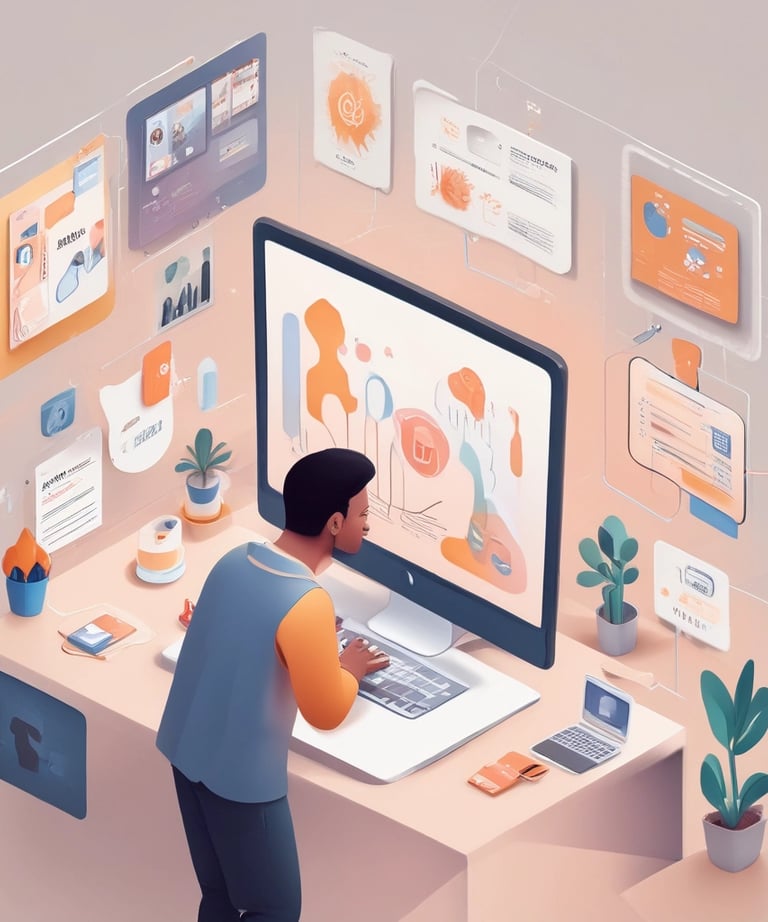 Close-up of a creative team brainstorming influencer marketing strategies around a laptop.