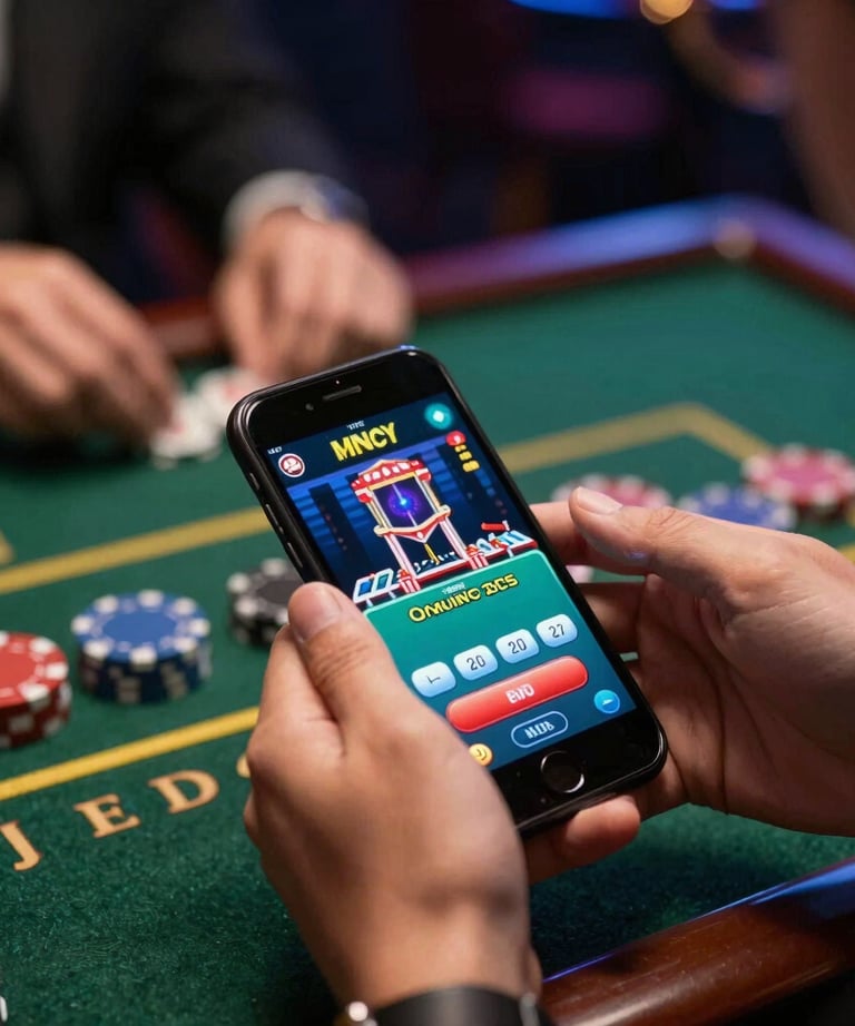 Close-up of a user interacting with a mobile app featuring gamification elements.