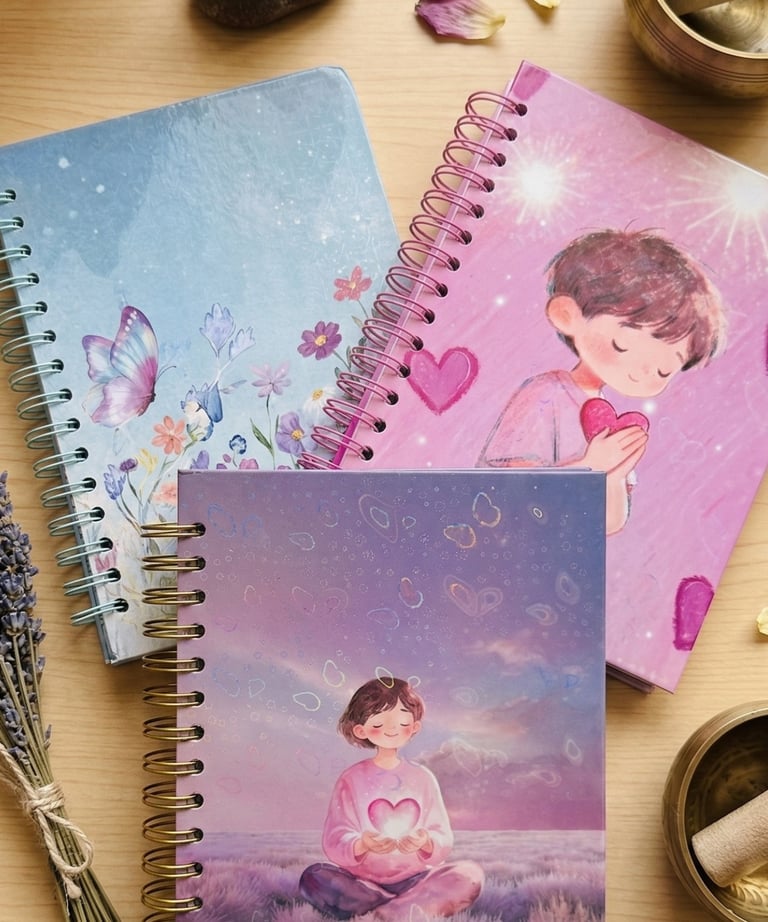 Cuadernos inspiradores diseñados para escribir pensamientos, emociones y reflexiones personales.