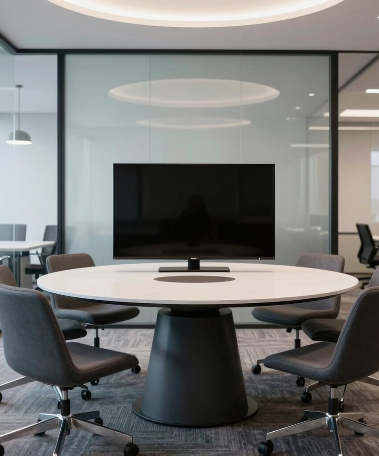 European CEO smiling while discussing AI strategy with colleagues around a conference table.