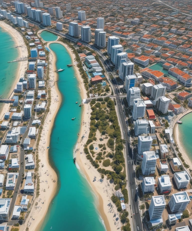 Model walking confidently through a bustling city street wearing urbanthread apparel.