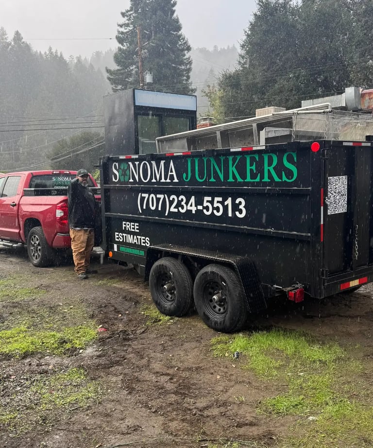 team member with trailer and truck