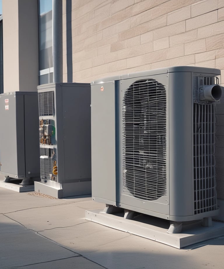 A technician installing a heating system.