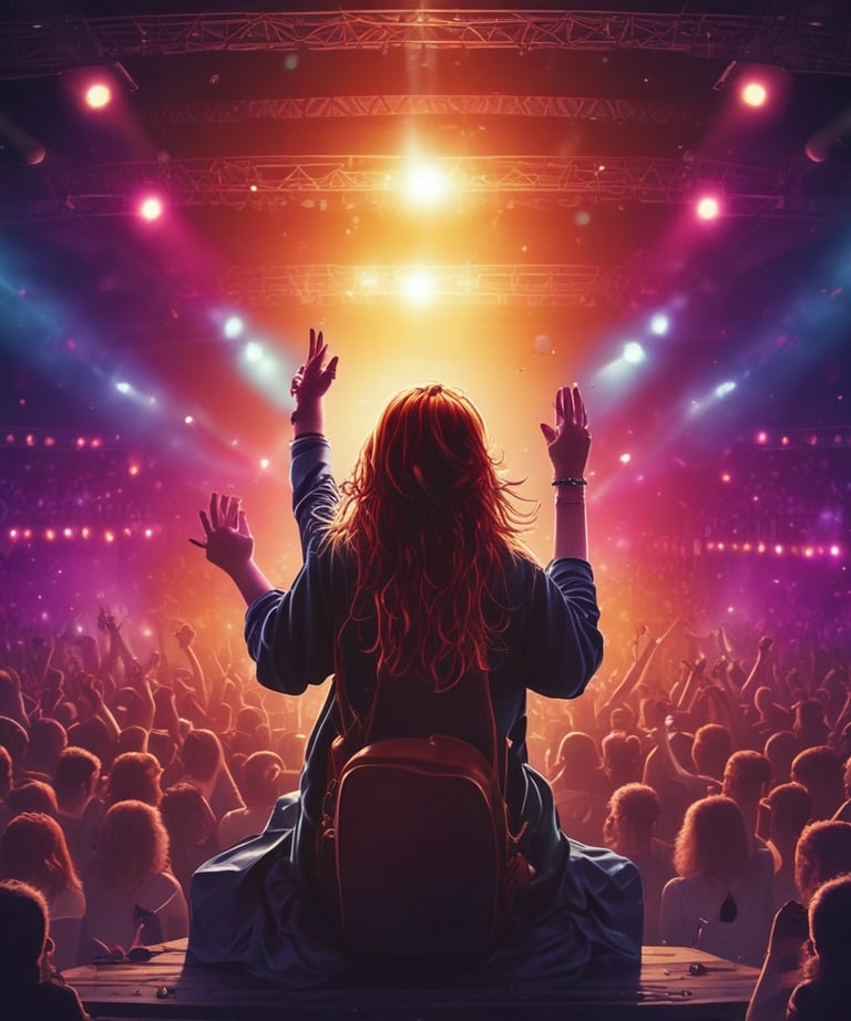 A sleek corporate event setup with modern lighting and attentive attendees engaging in discussions.