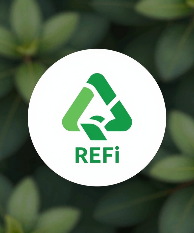 A digital interface showing blockchain data streams overlaying a lush green forest landscape.