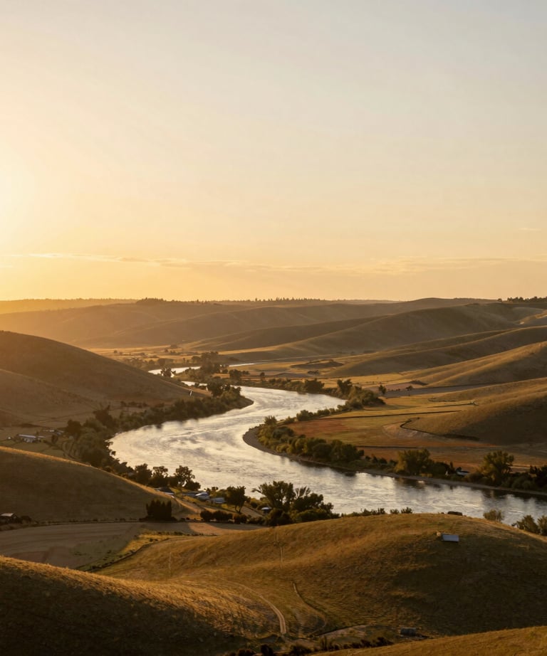 A serene workspace with natural products arranged neatly on a wooden table surrounded by soft greenery.