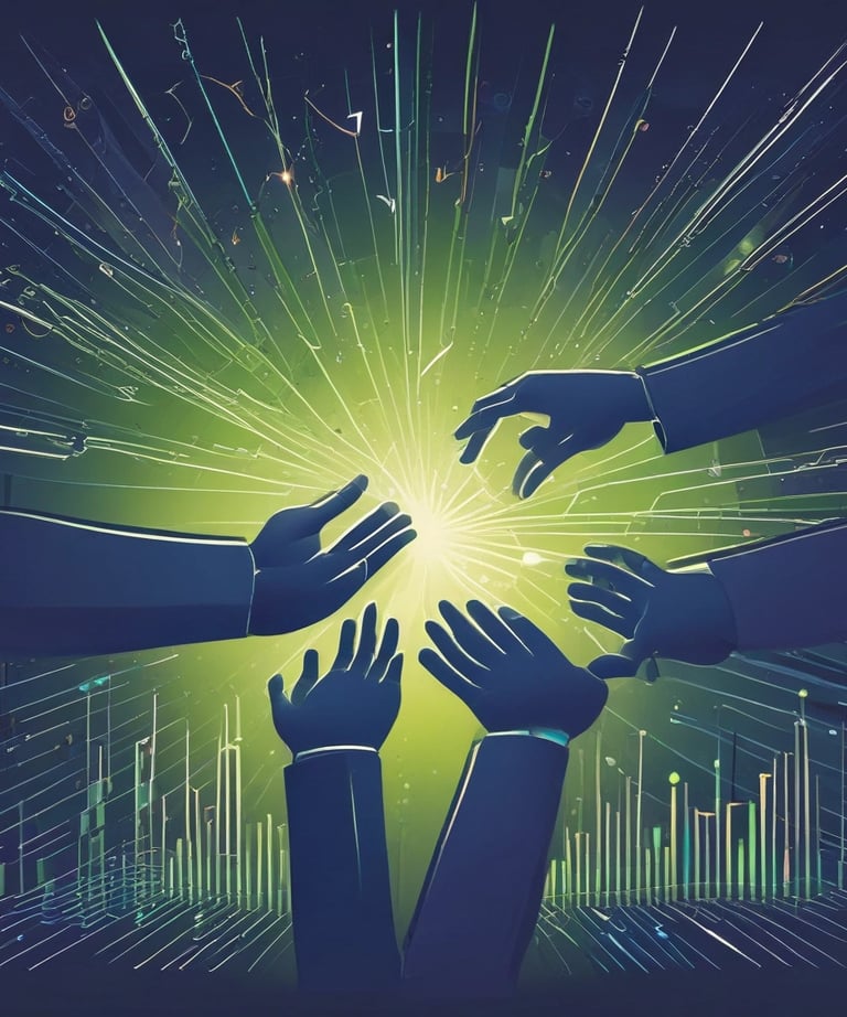 Close-up of hands typing on a laptop keyboard with Google Ads interface on screen.