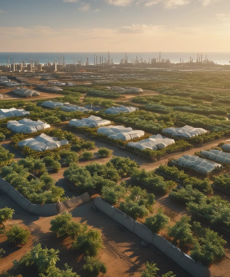 A spacious industrial facility with metal machinery and equipment, featuring a production line with a focus on textile processing. Brightly colored fabrics are moving through the machines, and there are large rolls of fabric and textile materials nearby. The environment is clean and organized, with a high ceiling and visible ductwork.