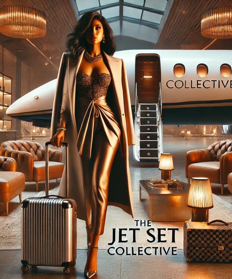 beautiful woman with a suitcase walking away from a jet