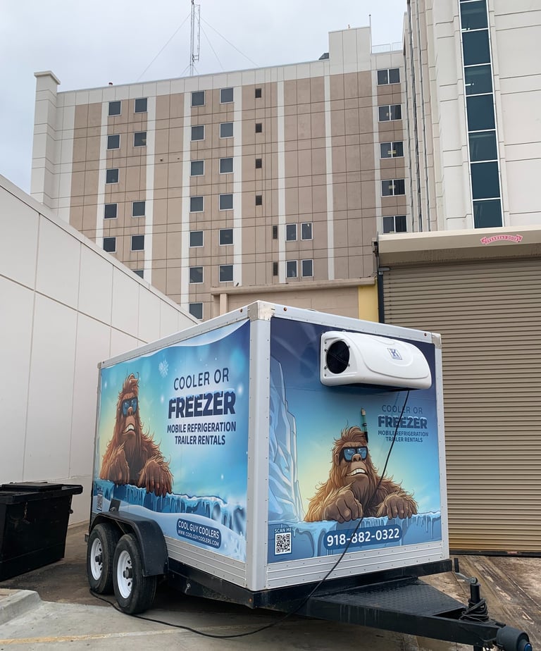 Trailer in front of regional hospital