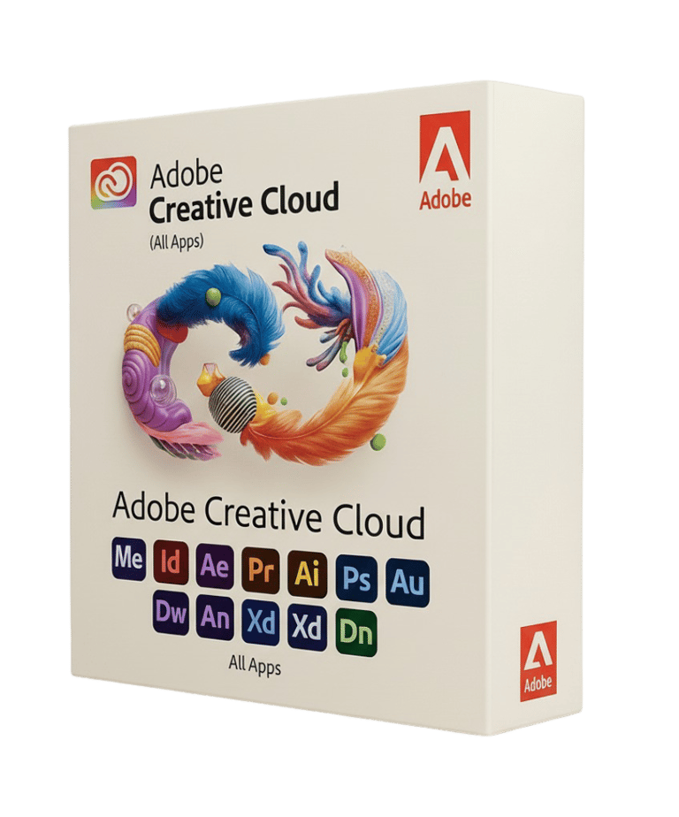 Boîte du logiciel Adobe Creative Cloud All Apps pour entreprises et professionnels