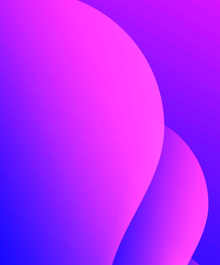 spherical blobs in purple shades of the bisexual flag resembling buttocks
