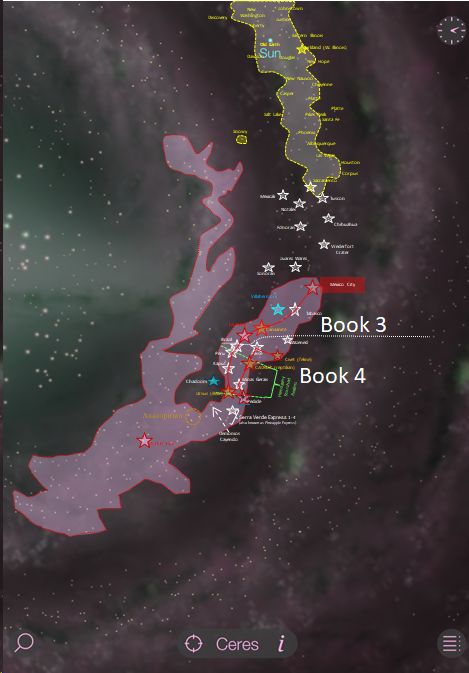 Hemogeny Series Galactic Map for books III and IV of the Hemogeny first contact series. 