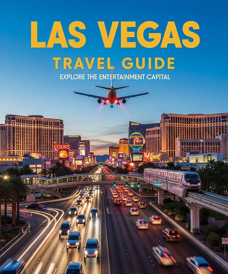 a plane taking off from the airport with the words las vegas travel guide