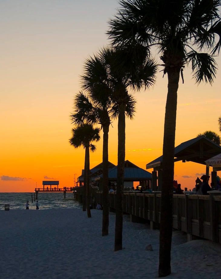 sunset at pier 60 in Clearwater beach