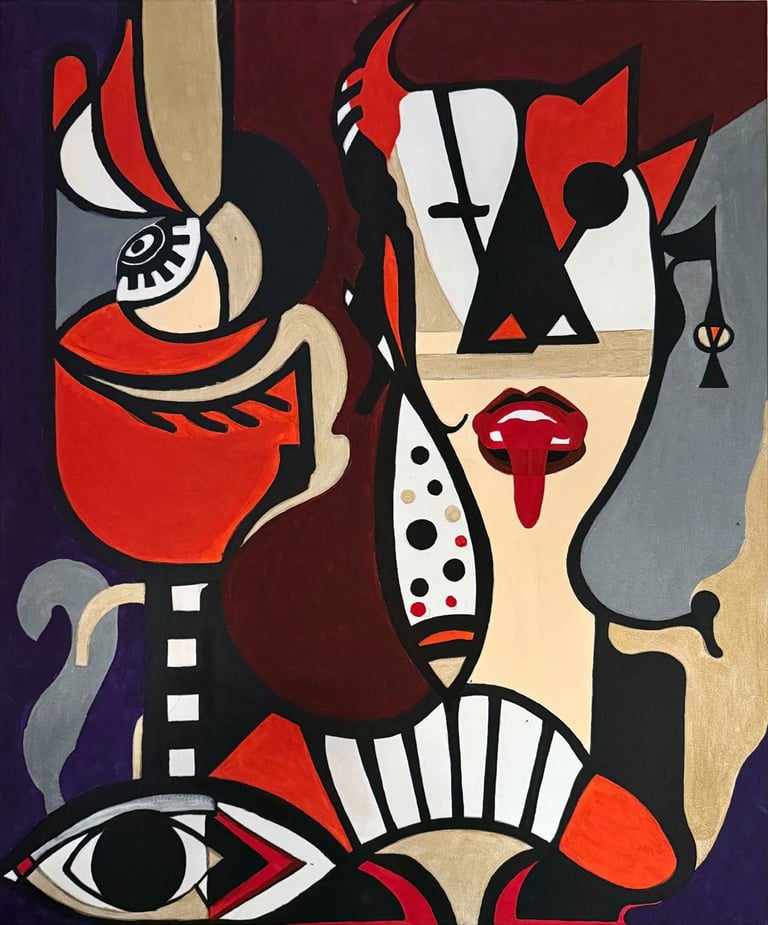 "Rebirth" by artist Kristina Lee is  a painting on canvas using acrylic paint.