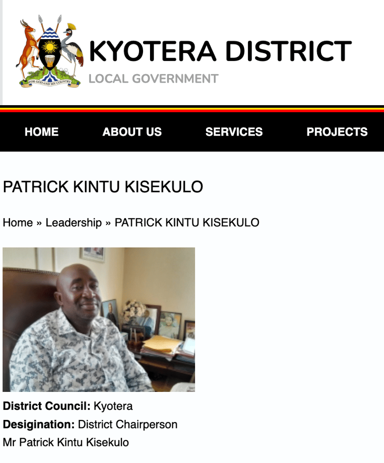 Kintu Kisekulo -District Chairperson Kyotera District