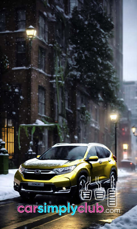 a yellow honda cr-v