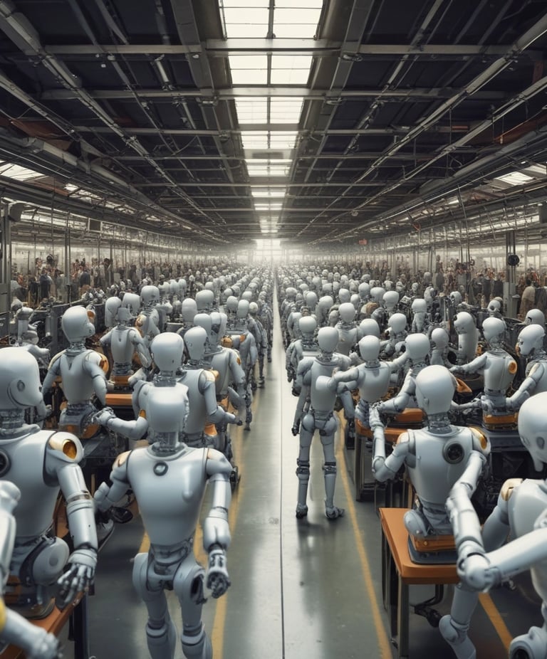 A sleek humanoid robot with glowing circuits, symbolizing advanced memory technology.