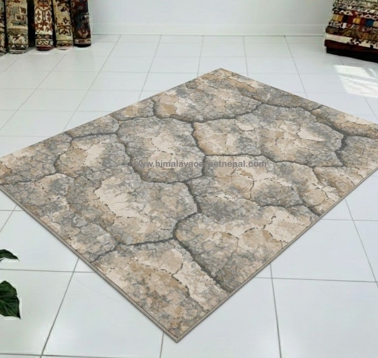 Custom Rugs - Gradient abstract hand-knotted rug inspired by parched earth and volcanic rock