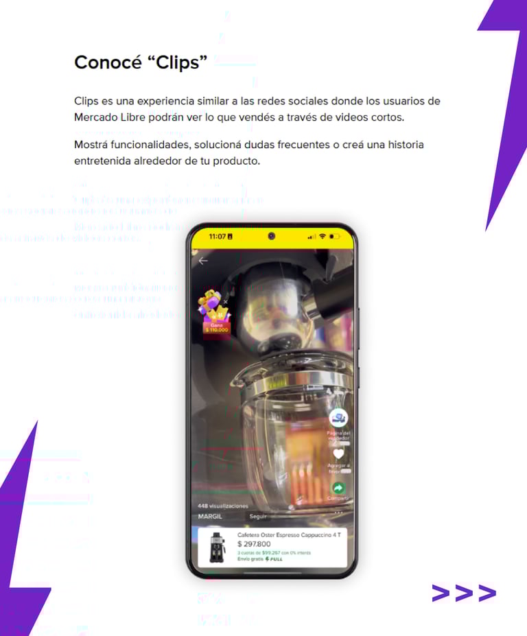 demostracion de lo que son los clips de mercado libre