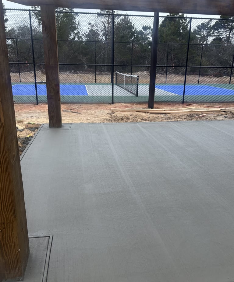 Concrete patio installation serving Florida and Alabama Gulf Coast areas