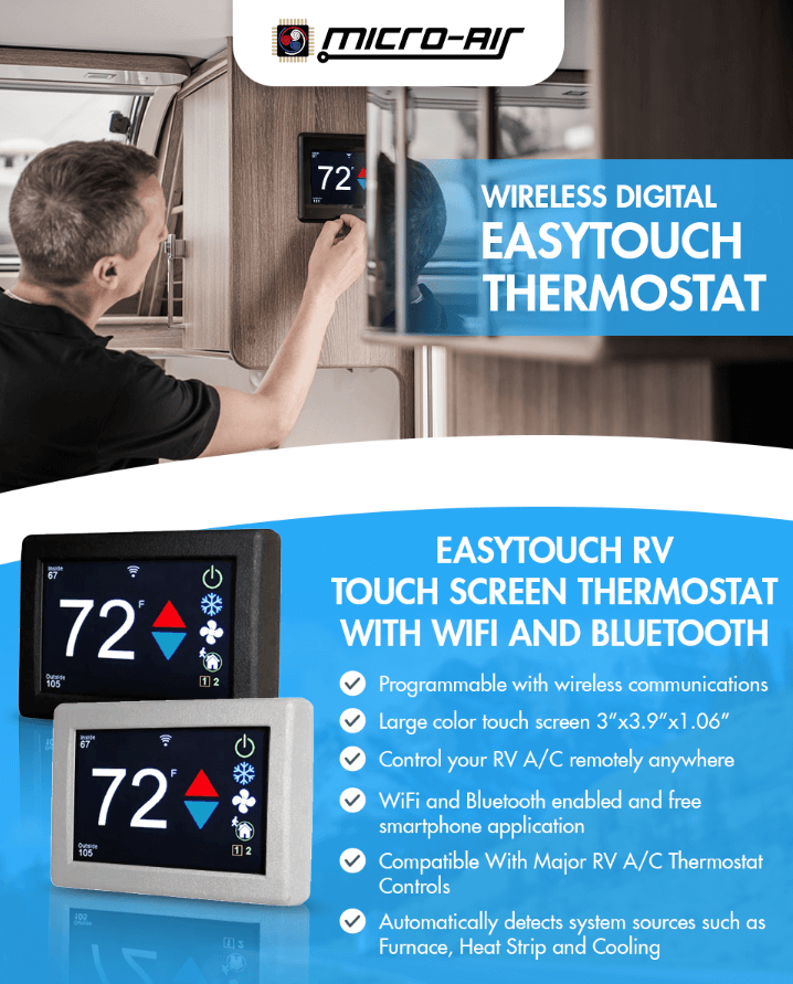 Ecobee Smart Thermostat Premium, an example of Smart RV systems 2025 technology, installed in an RV