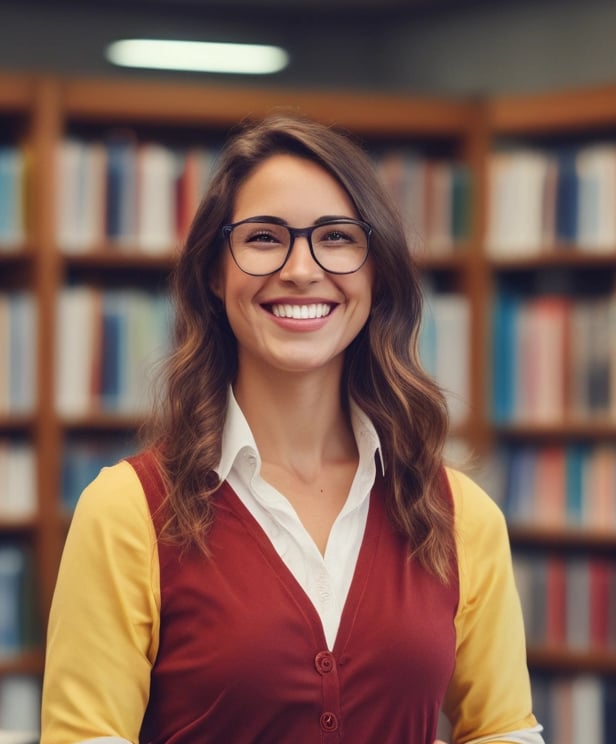 A friendly Virginia educator helping a student with math problems at a cozy study table.