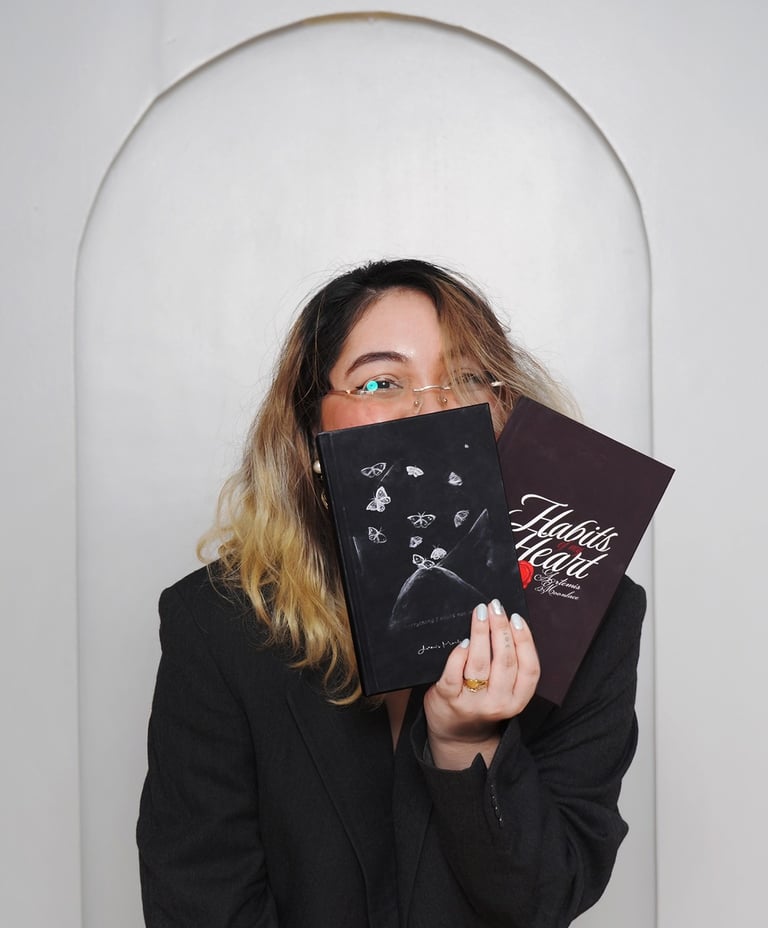 Author with her two books