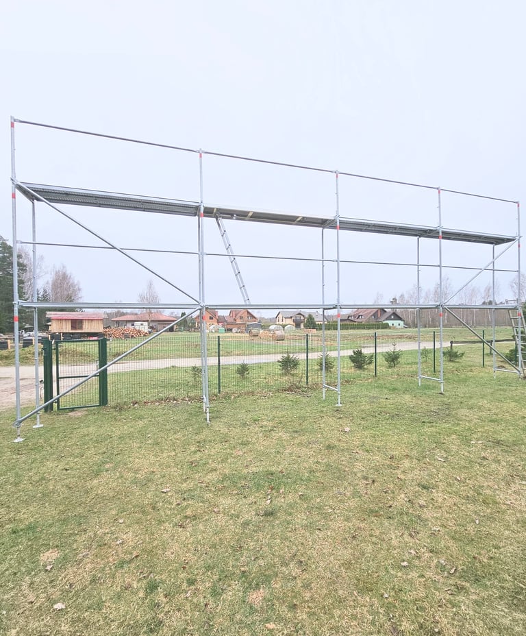 tērauda sastatnes stalazas 12x4.8m