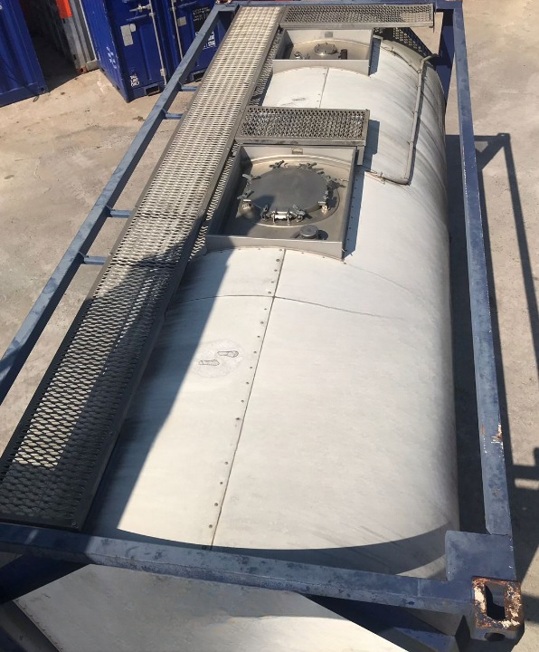 ISO tank top view representing spare parts and components service