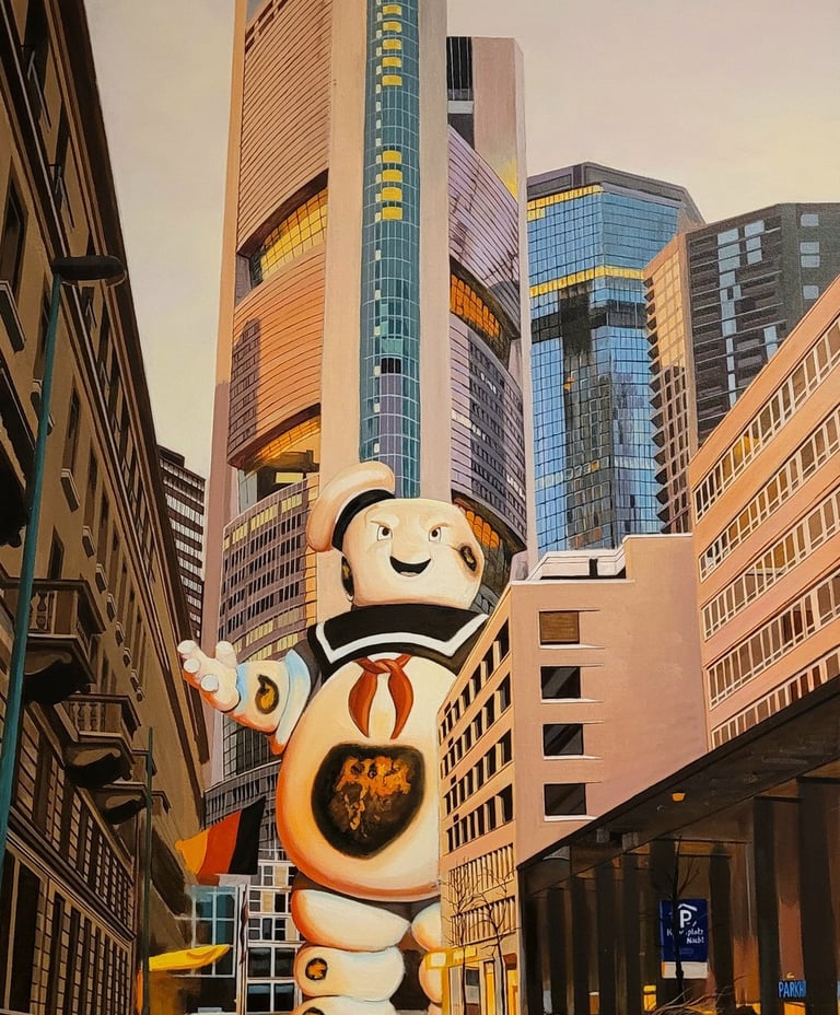 Álvaro Fernández Sáez Schau nicht zurück Frankfurt Marshmellowmann Ghostbusters Commerzbank