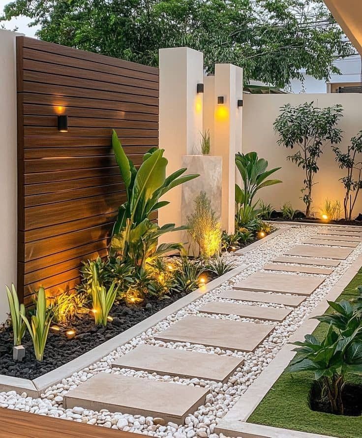 profesyonel peyzaj düzenleme çalışması yapılan bahçe