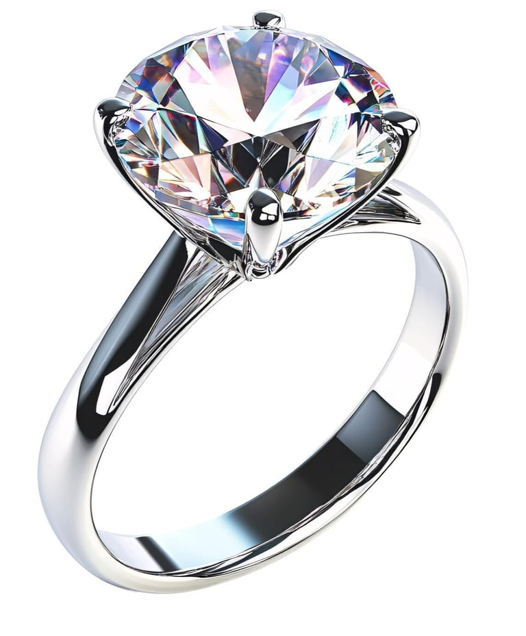 diamond ring on a white background