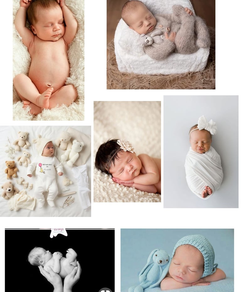 Tender moment of a newborn collage symbolizing cute and aww moments.