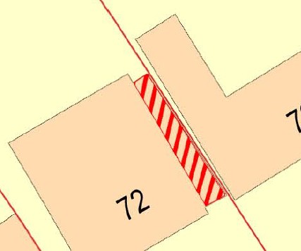 Certificate A submitted to Reigate council (RBBC) by Rosa Bell shows shaded region to be built on.
