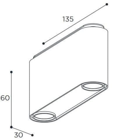dibujo técnico aplique pared modelo moon