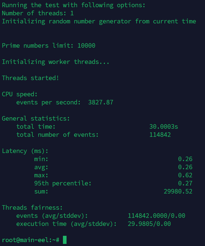 amd epyc 9754 1 thread sysbench output
