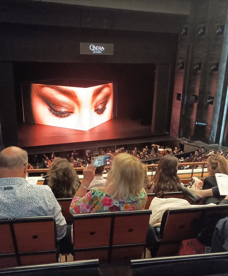 These Eyes Move! La Traviata is about to begin at the Opera Bastille
