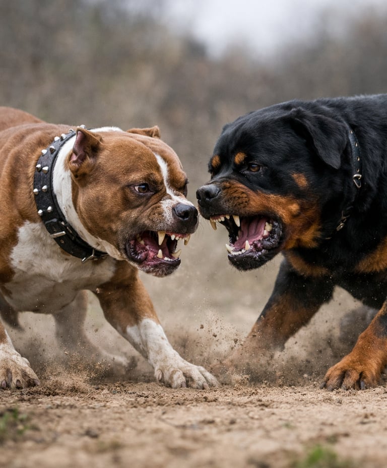 Qui gagne entre un pitbull et un rottweiler ?