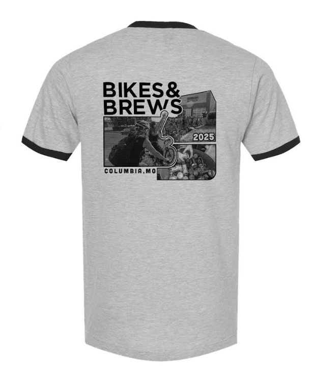 Back of the 2025 Bikes & Brews T-Shirt
