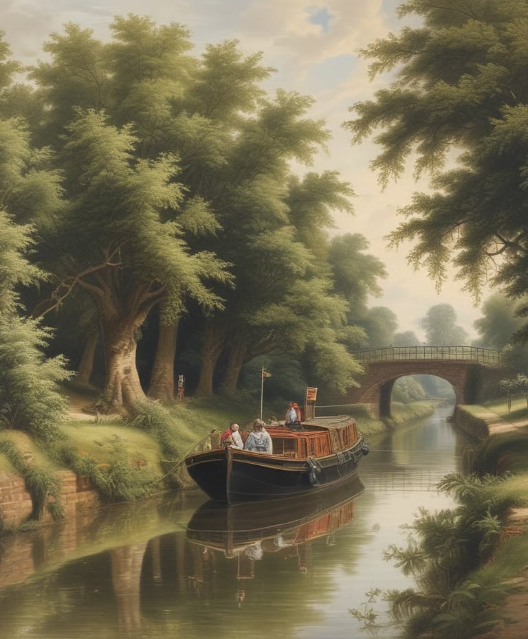 A narrowboat on a canal