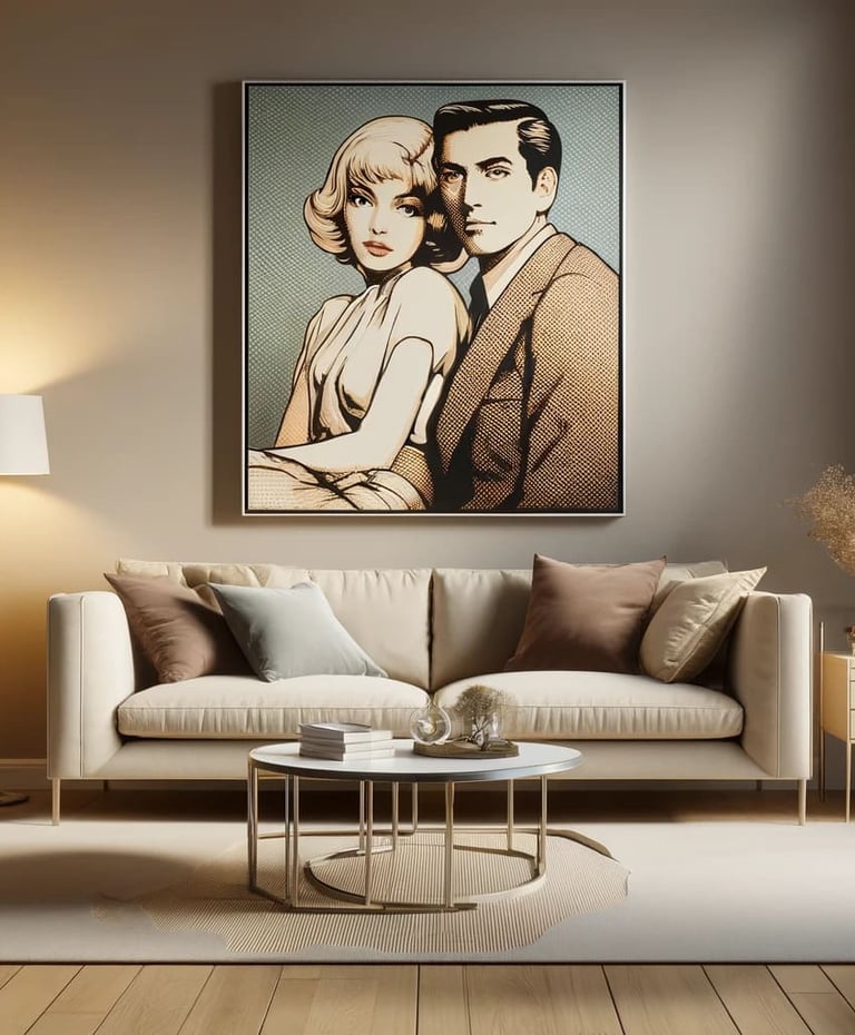 Casal em estilo Pop-Art.