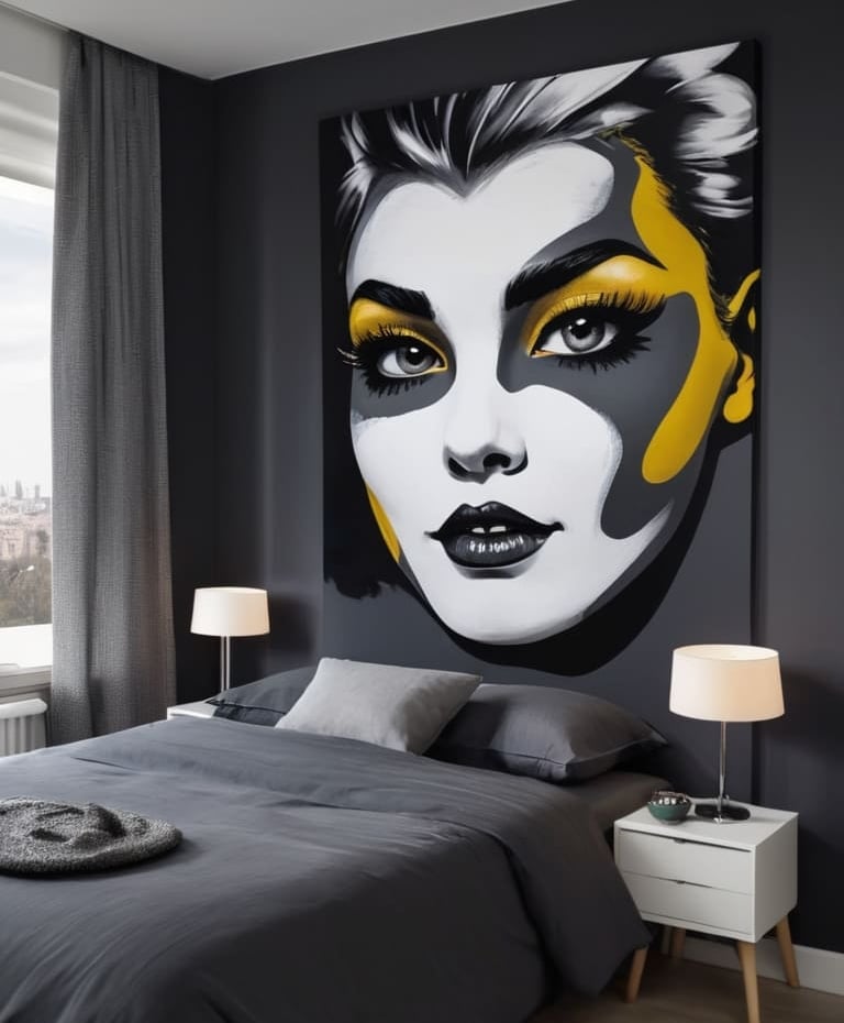 Decoração sofisticada: quadro na parede da sala com uma obra de arte abstrata, adicionando elegância