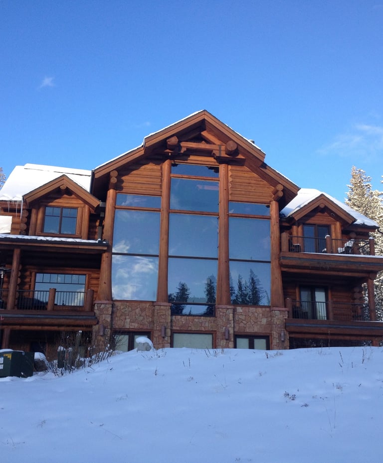 “Custom log home overlooking Winter Park Ski Area”